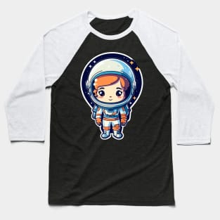 Astronaut Space Illustration Baseball T-Shirt